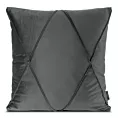 Poszewka na poduszkę 45x45 cm welwetowa z ozdobnym geometrycznym przeszywanym wzorem stalowa NALA 1 EUROFIRANY PREMIUM