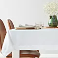 Obrus na stół 145x400 cm biały zdobiony kantą - LUCY - Eurofirany