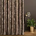 Zasłona szyta na tunelu brązowo złocista z tkaniny welwetowej ze złotym marmurkowym nadrukiem