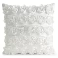 Poszewka na poduszkę 45 x 45 cm z welwetu kolor kremowy zdobiona 3D aplikacją róż ROSES Eva Minge Eurofirany