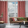 Zasłona ciemnoróżowa z welwetu wytłaczanego w liście 140x250 cm przelotka OCTAVIA Eurofirany
