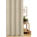 Zasłona szyta na flexach ciemnokremowa z miękkiej tkaniny o welurowej strukturze