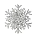 Zawieszka na choinkę srebrna śnieżynka 10x10 Eurofirany