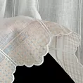 Tkanina firanowa zazdrostka z etaminy zdobiona haftem subtelnej beżowej kratki Eurofirany