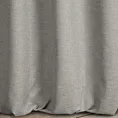 Zasłona szyta na flexach GEONOA szara z miękkiej tkaniny o naturalnym charakterze z widocznym ozdobnym splotem