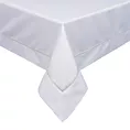 Obrus biały 145x350 cm KARIN zdobiony listwą oraz delikatną złotą wypustką w eleganckim opakowaniu