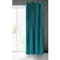 Zasłona ciemnoturkusowa z błyszczącego strukturalnego welwetu 140x250 cm przelotka LUSSI Eurofirany