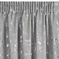 Zasłona srebrna z błyszczącym srebrzystym nadrukiem z dodatkiem lnu 140x270 cm taśma INES  Eurofirany