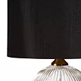Lampa stołowa nocna czarno, złota IVY z szklana okrągłą podstawą Eurofirany