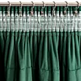 Zasłona ciemnozielona zdobiona falbanami z welwetu 140x270 cm taśma AURA Eurofirany