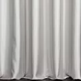Zasłona szyta na flexach srebrna z gładkiej tkaniny przeplatanej błyszczącą lureksową nicią