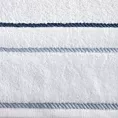 Ręcznik kąpielwoy 50x90 cm bawełniany kolor biały z welwetową bordiurą i kontrastującymi paseczkami 500 g/m2 NEL Eurofirany