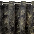 Zasłona czarna w złote kwiaty z błyszczącego welwetu 140x250 cm przelotka STELLA Eurofirany