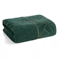 Ręcznik kąpielowy 50x90 cm bawełniany kolor ciemnozielony zdobiony wzorem geometrycznym CLEO Eurofirany