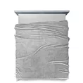 Koc  200x220 cm srebrny miękki w dotyku z wytłaczanym wzorem w kosteczkę CINDY 2 DESIGN 91 Eurofirany