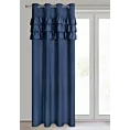 Zasłona granatowa zdobiona falbanami z welwetu 140x250 cm przelotka SAMI Eurofirany