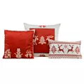 Poszewka na poduszkę 60x60 cm welwetowa z motywem skandynawskim czerwono, biała NOEL Eurofirany