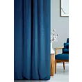 Zasłona szyta na taśmie fala ENYA granatowa z miękkiej półmatowej tkaniny welwetowej