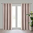 Zasłona pudrowo różowa zaciemniająca gładka półmatowa 135x250 cm przelotka LOGAN Eurofirany
