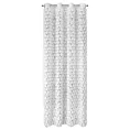 Zasłona biała zdobiona pasem aplikacji róż 3D 140x250 cm przelotka ROSES Eva Minge Eurofirany