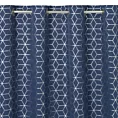Zasłona granatowo, srebrna ze srebrnym geometrycznym wzorem 140x250 cm przelotka CUBE Eurofirany