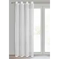Firana biała z siateczki zdobiona szenilową nicią 140x250 cm przelotka CLARA Eurofirany