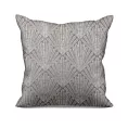 Poszewka szyta popielato szara z tkaniny, z geometrycznym wzorem, z dodatkiem połyskującej nici