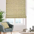 Roleta rzymska DORIANA srebrno musztardowa z tkaniny o dwukolorowym nieregularnym wzorze
