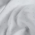Poszewka szyta biało srebrna z gładkiej tkaniny przeplatanej błyszczącą lureksową nicią o wzorze w kropki