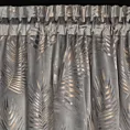 Zasłona stalowo, szampańska w złote liście palmy z welwetu 140x300 cm taśma GLORIA Eurofirany