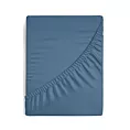 Prześcieradło gładkie z gumką 220x200 cm z satyny bawełnianej kolor ciemnoniebieski 125 g/m2 NOVA 3 Eurofirany