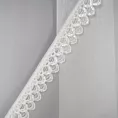 Firana biała z dekoracyjną koronką i troczkami 400x250 cm na taśmie - CAROLINE  Eurofirany