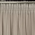 Zasłona beżowa ze złotym wzorem przecierki, welwetowa 140x300 cm taśma NADIA Eurofirany