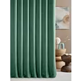 Zasłona szyta na taśmie 5 cm zielona z tkaniny o naturalnym splocie z efektem melanżu