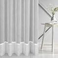Firana szyta na flexach biała z matowej etaminy wykończonej ozdobnym podwinięciem Italissima Eva Minge