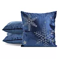 Poszewka na poduszkę świąteczna 45x45 cm welwetowa z lśniącymi kryształkami i elegancką lamówką  Eurofirany