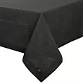 Obrus czarny 145x300 cm o strukturze płótna STELLA 1 z dodatkiem srebrnej nici