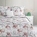 Pościel 140x200 cm bawełniana kolor biały, pudrowy z wzorem dużych kwiatów NICKY Eurofirany