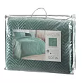 Narzuta welwetowa miętowa 230x260 cm pikowana w jodełkę metodą hot press SOFIA EUROFIRANY PREMIUM