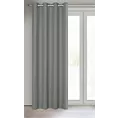 Zasłona szara o luźnym splocie w stylu cottage core 140x250 cm przelotka LIDIA Eurofirany