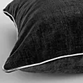 Poszewka na poduszkę 45x45 cm czarna z szenilowej tkaniny zdobiona lamówką MARY Eurofirany