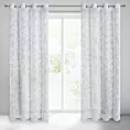 Zasłona szaro, biała w klasyczny wzór kwiatowy 140x250 cm przelotka AMBER Eurofirany