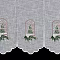Tkanina firanowa zazdrostka zdobiona światecznym haftowanym wzorem Eurofirany