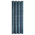 Zasłona granatowa ze srebrnym wzorem, welwetowa 135x250 cm przelotka MANDI Eurofirany