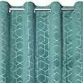 Zasłona turkusowa ze srebrnym wzorem, welwetowa 135x250 cm przelotka MANDI Eurofirany