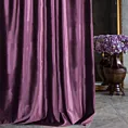 Zasłona szyta na taśmie fala ITALIA fioletowa z tkaniny welwetowej o delikatnym połysku
