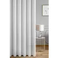 Firana szyta na flexach biała z miękkiej w dotyku tkanina w delikatne pionowe prążki, wykończona obciążnikiem