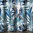 Tkanina zasłonowa zaciemniająca typu dimout z motywem egzotycznych liści Eurofirany