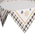 Obrus na stół biały 85x85 cm welwetowy ANGEL z motywem kraty