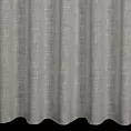 Zasłona szyta na przelotkach srebrna z ekologicznej tkaniny zawierającej len, wykończona obciążnikiem